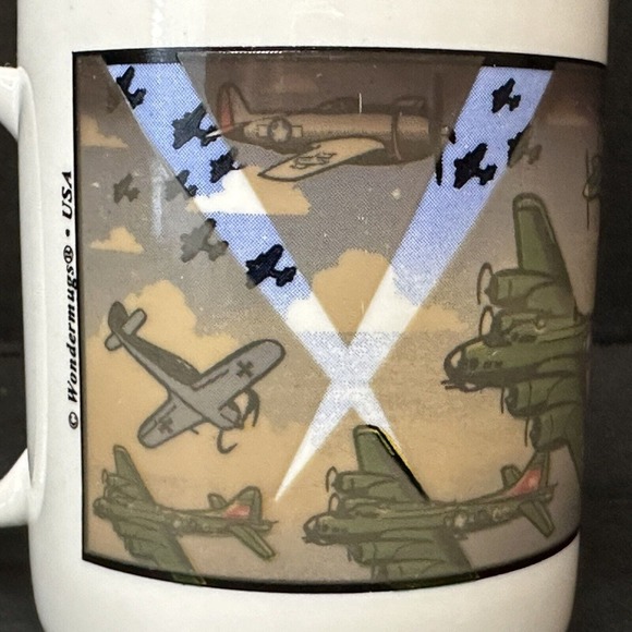 WONDERMUGS VTG USA Army-Air Force Air Battle, Heat Color Changing Mug/Cup - Picture 6 of 14